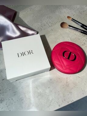 Dior Hot Pink Quilted Pocket Mirror with CD Logo NIB